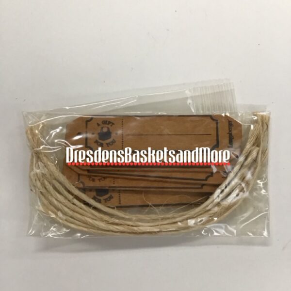 Longaberger Wood Splint Gift Tags w/ Twine (6) NIB