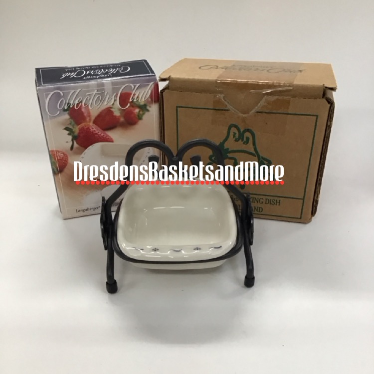 Longaberger Miniature 8X8 Baking Dish & WI Stand NIB's