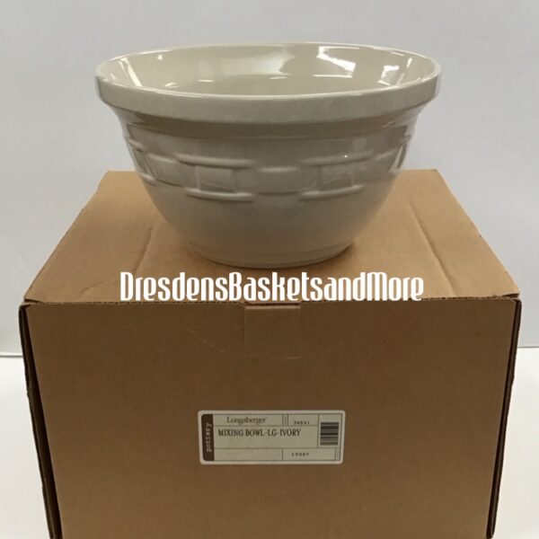 Longaberger Ivory Large Mixing Bowl NIB