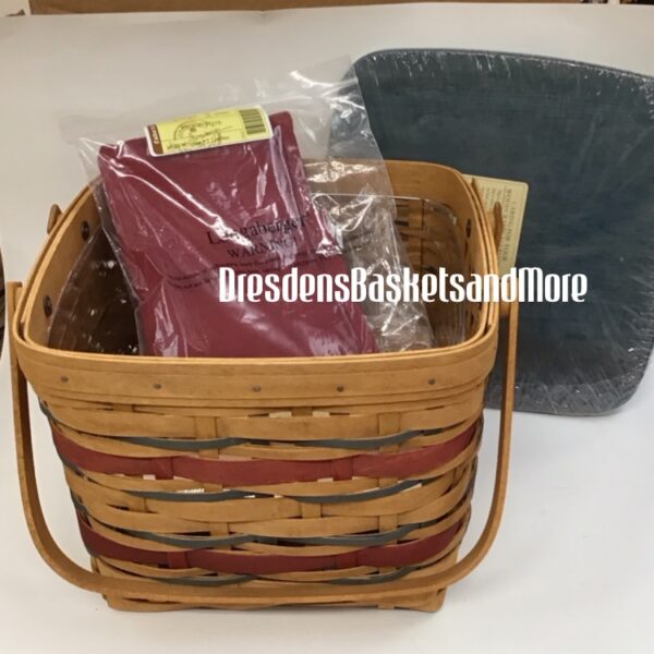 Longaberger 2007 American Celebrations Picnic Tote Basket Combo w/ Blue Woodcrafts Lid