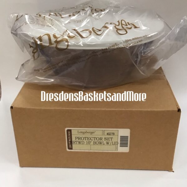 Longaberger 10" Heartwood Bowl Hard Lidded Protector NIB