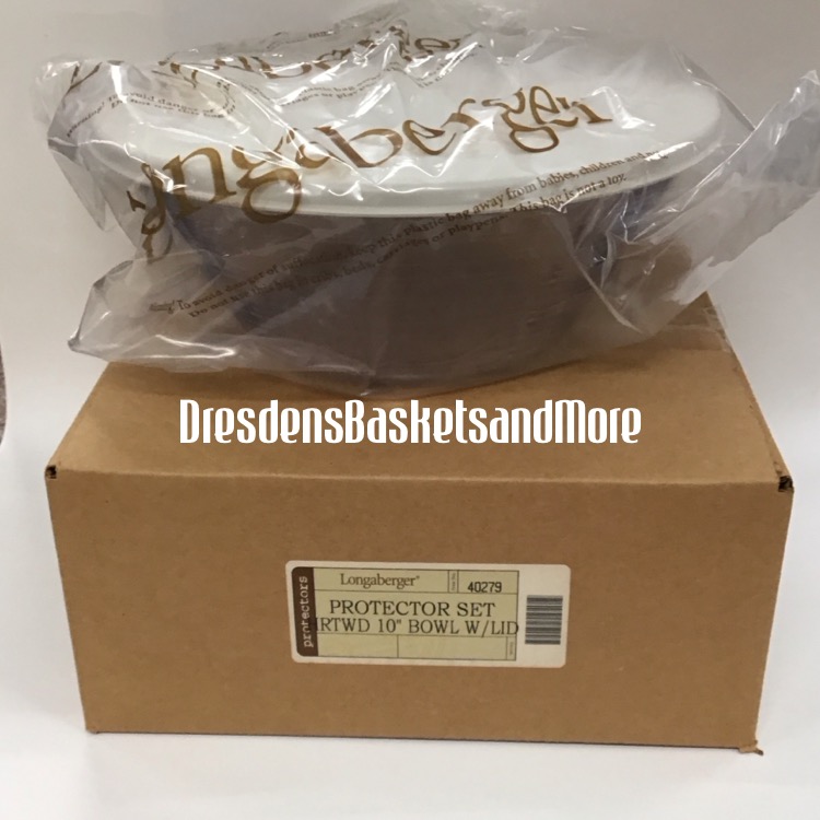 Longaberger 10" Heartwood Bowl Hard Lidded Protector NIB