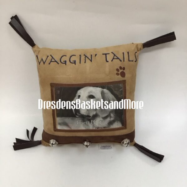 Longaberger Khaki Check Waggin’ Tails Pet Pillow