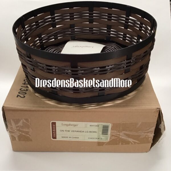 Longaberger On The Veranda Chocolate Large Bowl NIB