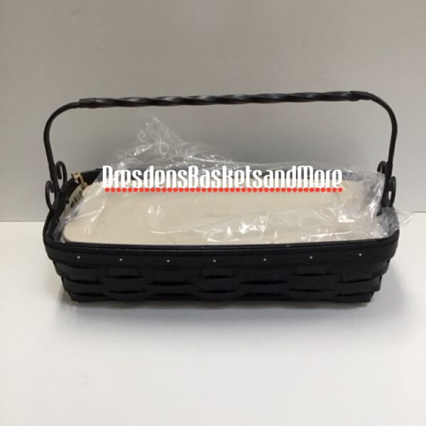 Longaberger 2015 Artisan Bread Black Basket w/ Lidded Protector