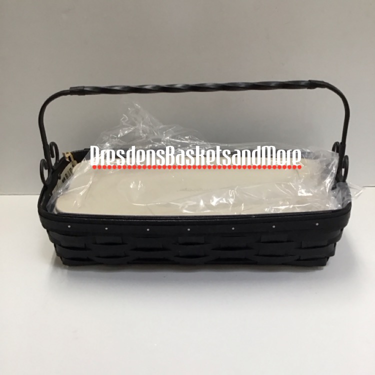 Longaberger 2015 Artisan Bread Black Basket w/ Lidded Protector