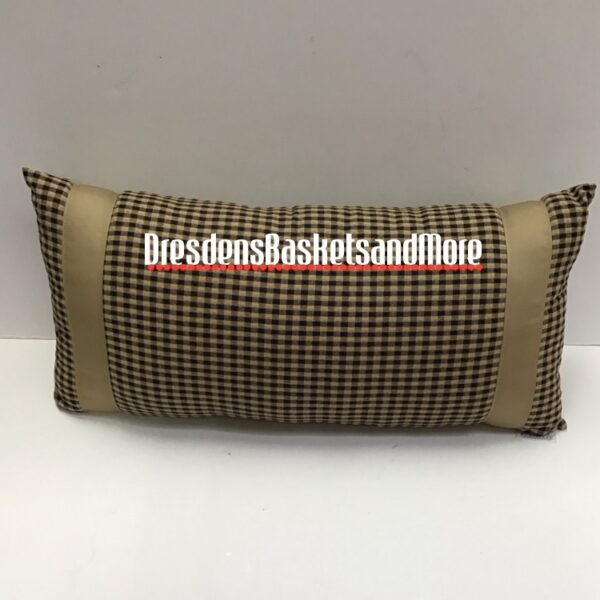 Longaberger Khaki Check Neck Pillow NIP