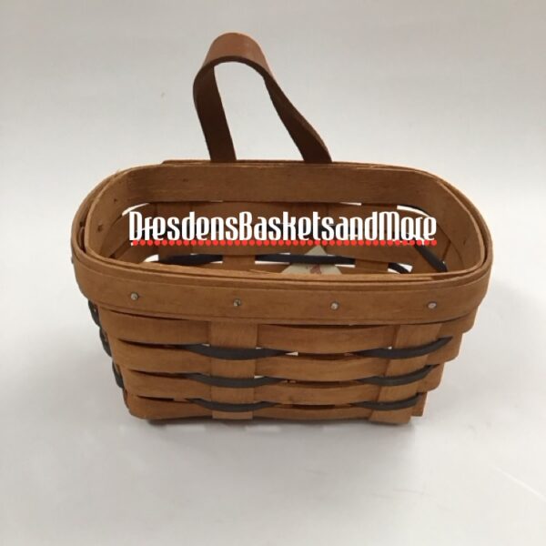 Longaberger 1994 Small Key Basket w/ Green Accents