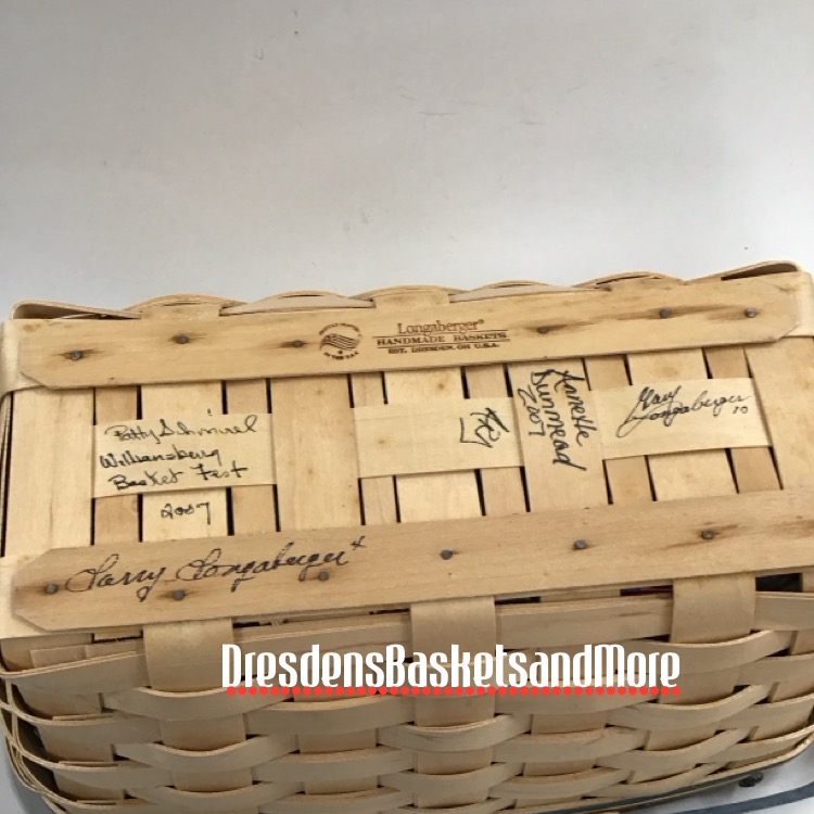 Longaberger 2007 Williamsburg Fest MAB Basket RARE SIGNED*