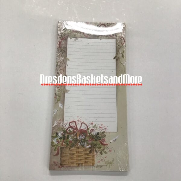 Pat Richter Note Pad Pink Ribbon and Basket