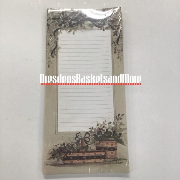 Pat Richter Note Pad Black Ribbon and Baskets
