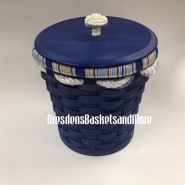 2009 Longaberger Large Pail Cornflower Basket w/ Protector, Liner & Lid