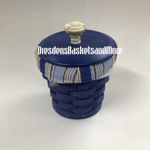 Longaberger 2009 Cornflower Small Pail Basket w/ Liner, Protector & Lid