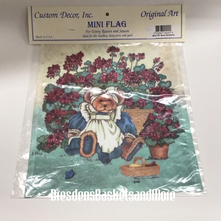 Bears - Geraniums Mini Garden Flag
