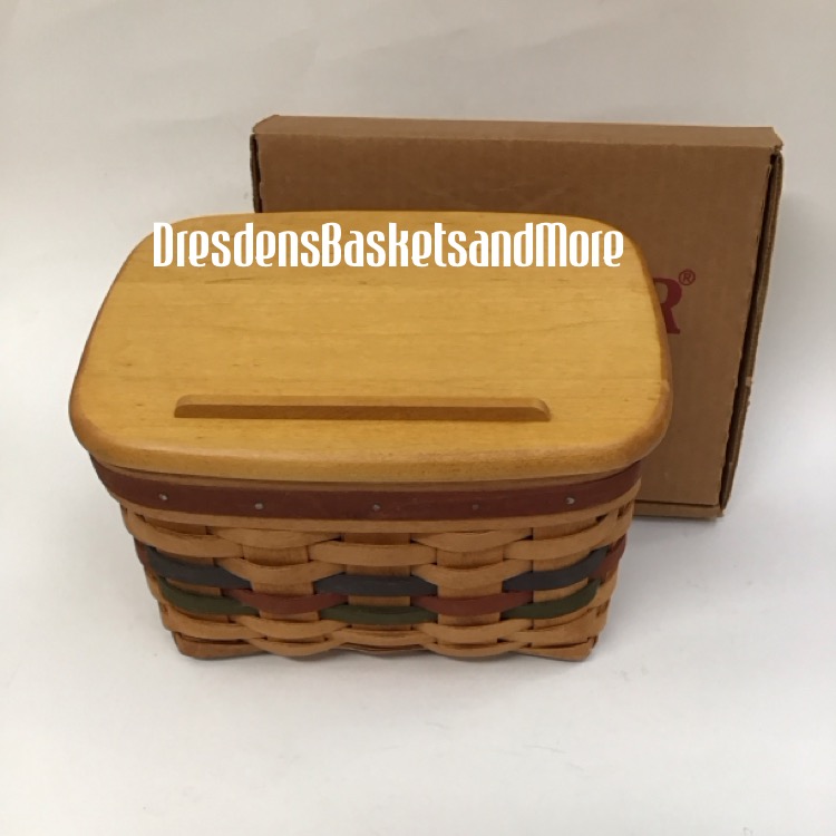 Longaberger 1994 Shades of Autumn Recipe Basket w/ Protector & Lid