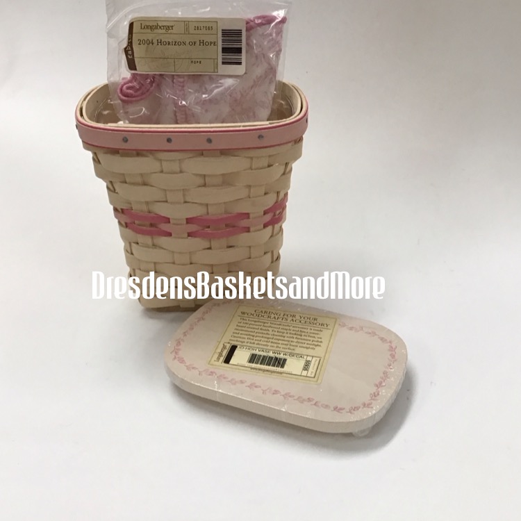 Horizon Of Hope Longaberger 2004 Whitewashed Basket Combo w/ Lid