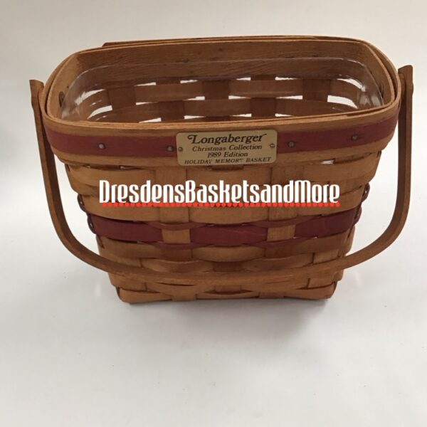 Longaberger 1989 Christmas Memory Red Basket w/ Protector*