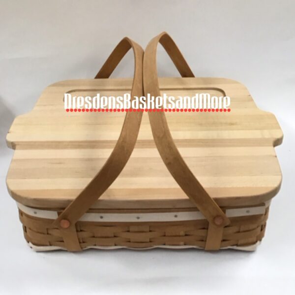 Longaberger 2010 Gourmet Basket w/ Protector & Butcher Block Lid*