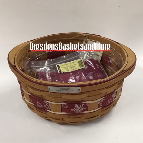 Longaberger 2010 Christmas Falling Snow Small Basket Combo