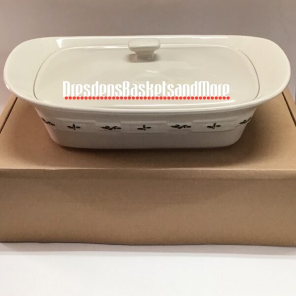 Longaberger Traditional Holly Medium Handled Casserole NIB